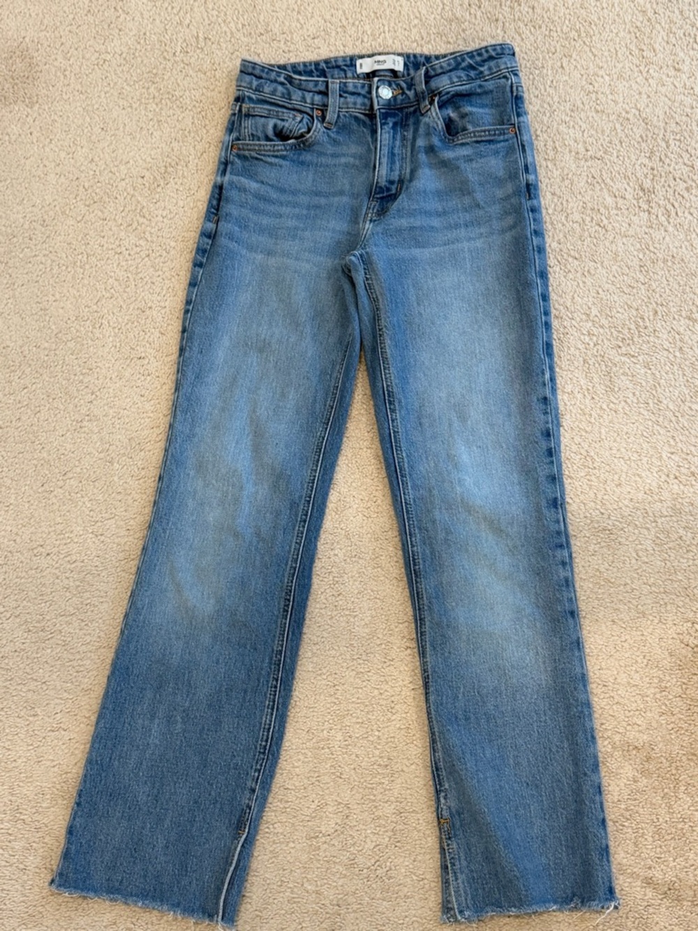 Mango Light Blue Straight-Leg Jeans